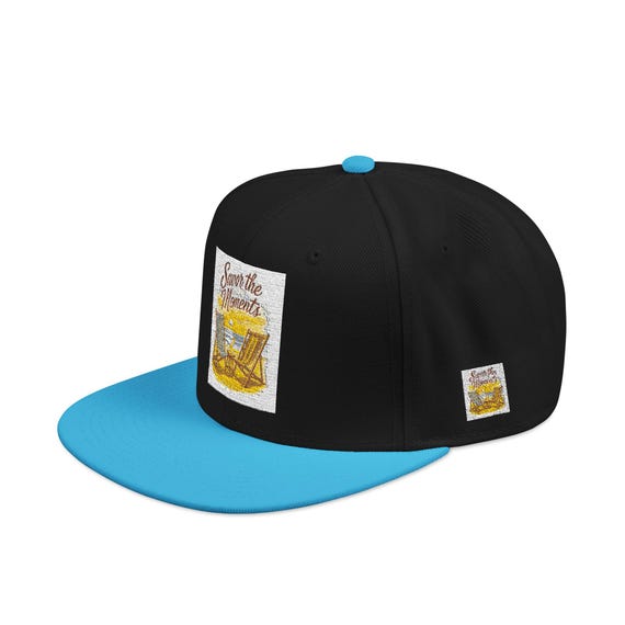 Beach Chairs, Ocean, Vibrant Embroidered Snapback Hat, Summer, Beach Days, Casual Outfits, Gift Friends