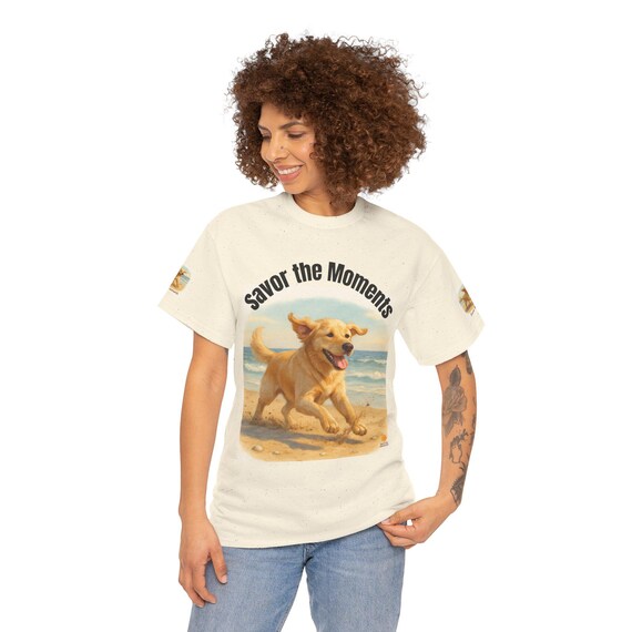 Unisex T-Shirt, Dog, Beach, Vibe Graphic Tee: Joyful Pet Lover Unisex T-Shirt