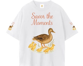 Duck, Ducklings, Family, Animal Graphic, Unisex Seamless T-Shirt, Savor the moments tee