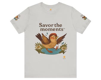 Bird Tee, Nature, Daisies, water, playful, Savor the Moments