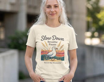 Seagull T-Shirt | Seagull Graphic Tee, Coastal Nature Shirt, Savor the Moments