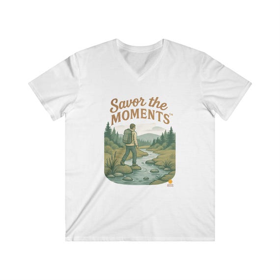Men's Outdoor Adventure Tee - Savor the Moments, Hiking Shirt, Nature Lover Gift, Casual Wear, Travel T-Shirt, Eco-Friendly Apparel