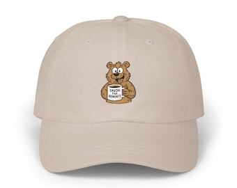Embroidered Bear Coffee Dad Cap | Relaxed Cotton Baseball Hat