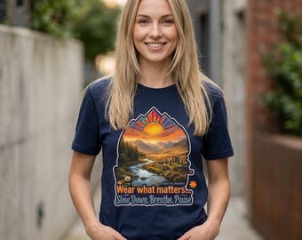 Sunset Mountain Landscape T-Shirt | Scenic Sunrise Nature Graphic