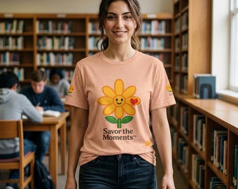 Daisy Mascot with Heart, Savor the Moments Tee, Flower lovers