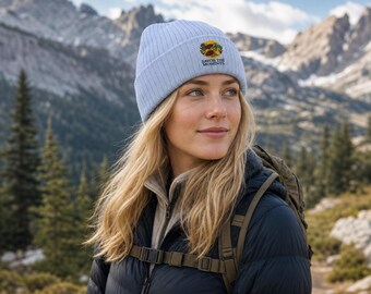 Turtles Embroidered Beanie • Ribbed Knit Ocean Hat • Savor the Moments Sea Life Design