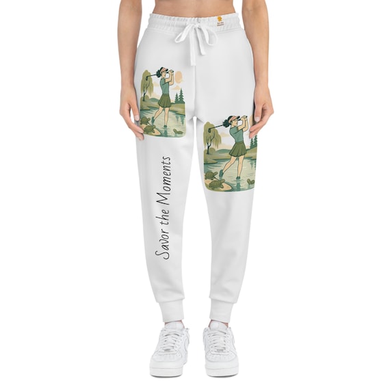 Vintage Golfing Athletic Joggers - Savor the Moments, Golf Apparel, Casual Sportswear, Gift for Golf Lovers, Leisure Wear