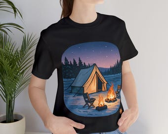 Camping Vibe T-Shirt, Unisex Campfire Tee, Outdoor Adventure Shirt, Nature Lover Gift, Summer Camping Clothing
