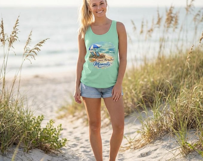 Featured listing image: Beach Scene Savor the Moments Tank Top | Summer Coastal Vibes