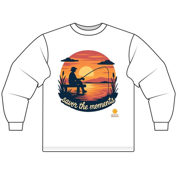 Fishing Sunset Long Sleeve T-Shirt - Savor the Moments, Unisex Apparel for Outdoor Lovers, Perfect for Father's Day, Birthday Gift, [...]