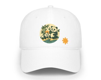 Panda Low Profile Baseball Cap, Cute Hat for Animal Lovers, Summer Accessory, Gift for Her, Adjustable Cap