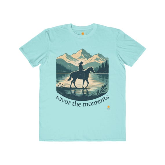 Men's Lightweight Outdoor Adventure Tee - Savor the Moments, Nature Lover Gift, Hiking Shirt, Cowboy Style, Cool Graphic Tee