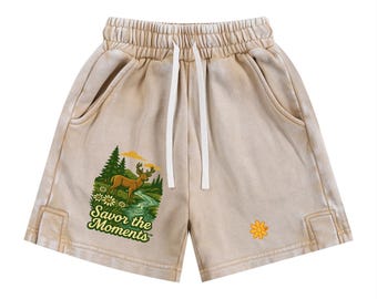 Deer Vibe, River, Wilderness, Snow Washed Kids' Shorts