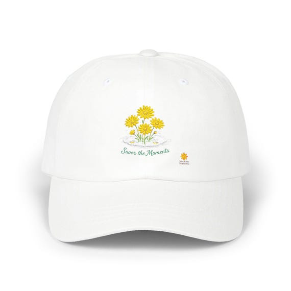 Dandelion Embroidered Dad Cap: 100% Cotton, Adjustable Fit