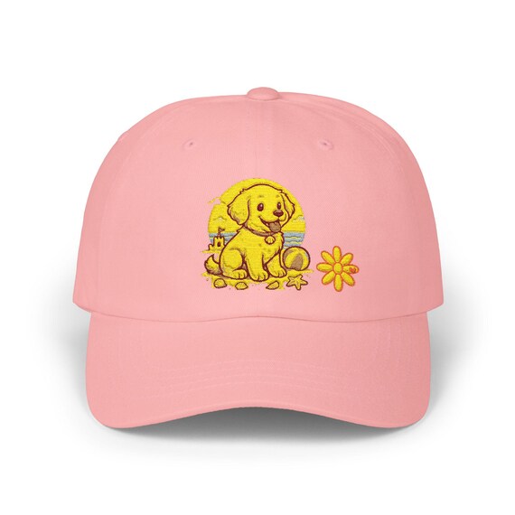 Cute Puppy Dad Cap, Comfortable Cap for Pet Lovers, Gift for Dog Dads, Summer Sun Hat, Casual Fashion Accessory, Yellow Dog Embroidery