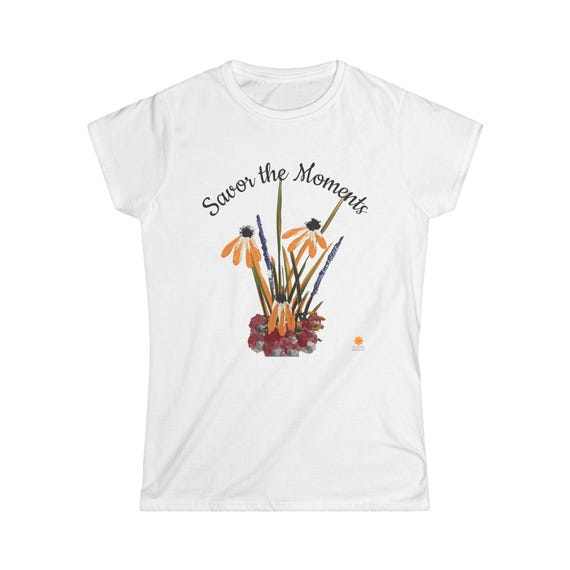 Floral Softstyle Tee - Women's Eco-Friendly Shirt  Savor the Moments