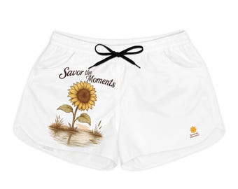 Floral Sunflower Women’s Shorts • AOP Casual Summer Shorts • Yellow Flower Print Activewear