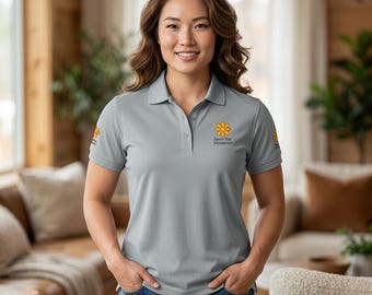 Daisy Logo Polo Shirt | Embroidered Flower Chest and Sleeve