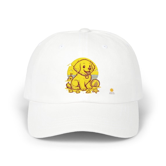 Yellow Puppy Classic Dad Cap, Cute Pet Lover Hat, Gift for Dog Moms and Dads, Everyday Casual Style, Summer Accessory, Dog-Themed Cap
