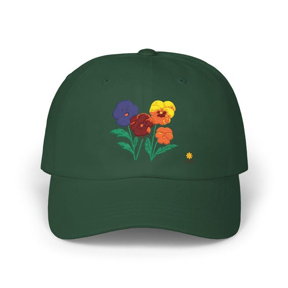 Floral Embroidered Dad Cap, Casual Summer Hat, Gift for Dad, Outdoor Fashion Accessory, Everyday Wear