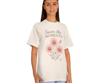 Pink daisies spring tee unisex short sleeve tee Savor the Moments