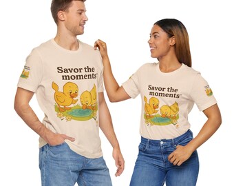 Cheerful Duck Graphic Tee, Unisex Jersey T-Shirt, Perfect for Spring, Gift for Nature Lovers, Casual Everyday Wear, Family Outing