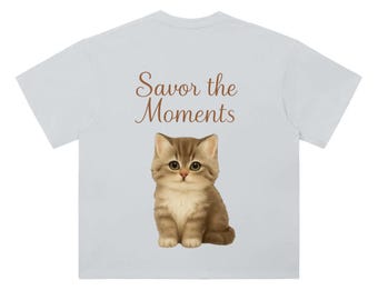 Kitten, Heavyweight Drop Shoulder Cotton T-Shirt