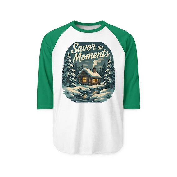 Cozy Holiday Raglan Shirt, Savor the Moments Tee, Winter Apparel, Festive Gift, Family Gathering Top
