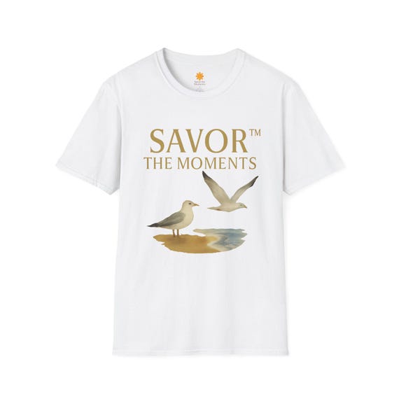Savor the Moments T-Shirt: Beach Seagulls Unisex Tee