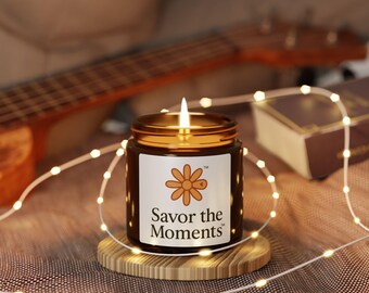 Amber jar soy candle, Savor the Moments scented candle