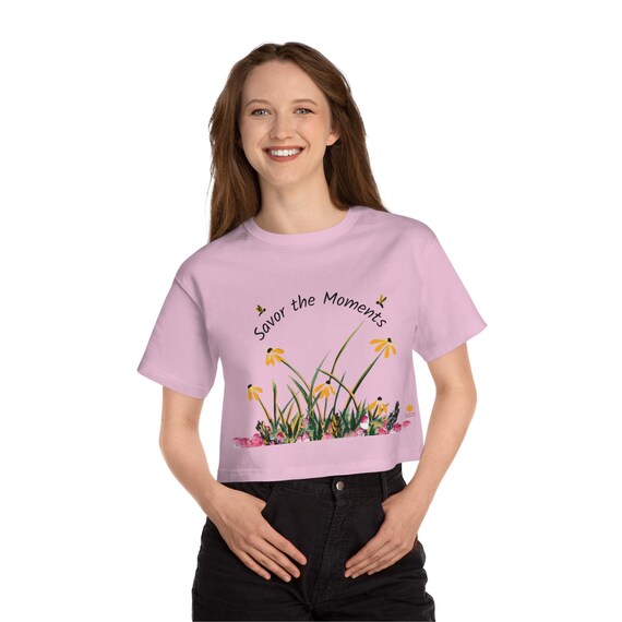 Floral Cropped T-Shirt: 100% Cotton Summer Fashion