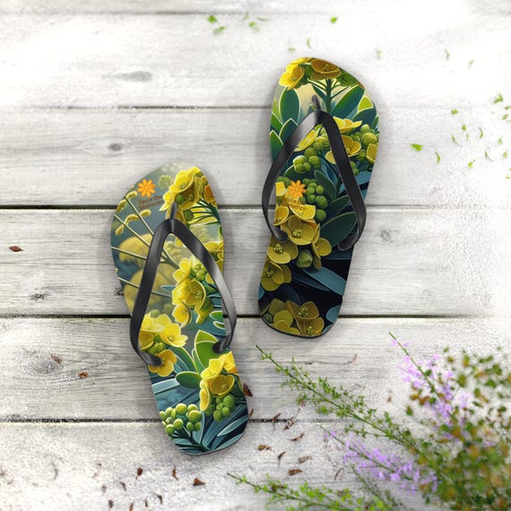 Tropical Floral Flip Flops - Summer Sandals, Beach Wear, Vacation Essentials, Gift for Beach Lovers, Casual Footwear