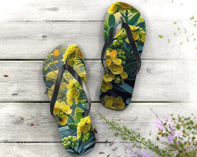 Tropical Floral Flip Flops - Summer Sandals, Beach Wear, Vacation Essentials, Gift for Beach Lovers, Casual Footwear