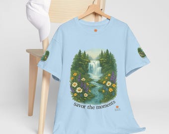 Nature-Inspired Floral Print T-Shirt - Unisex Tee Savor the Moments