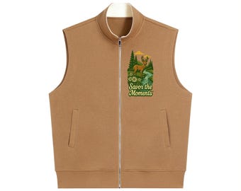 Vest, Deer, stream Vibe, Heavyweight Cotton Blend, Unisex Outdoor Style, Mountain, gift for him or her, Daisies