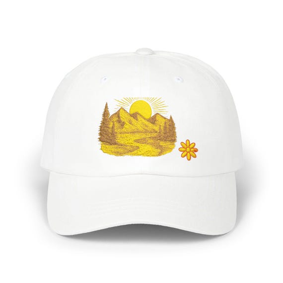 Sunset Mountains Classic Dad Cap, Outdoor Hat, Gift for Dads, Casual Cap, Summer Accessory, Nature Lover Headwear, 100% Cotton Outdoor Hat