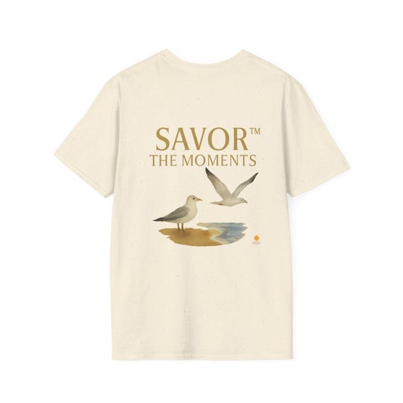 Savor the Moments T-Shirt: Beach Seagulls Unisex Tee