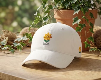 Daisy Mascot "Savory" Embroidered 'Save the Moments' Cap