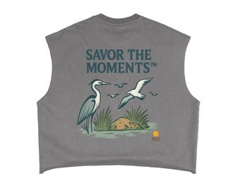 Coastal Vibe, Sea birds, French Terry Boxy Tank Top