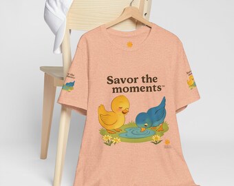 Whimsical Bird Moments Tee, Short Sleeve T-Shirt, Cute Gift for Nature Lovers, Fun Casual Wear, Animal Design Shirt, Summer Outing Apparel