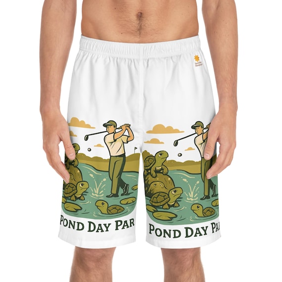Golf-Inspired Men's Board Shorts, Perfect for Summer Fun, Beach Days, Golf Lovers, Outdoor Adventures, Casual Wear