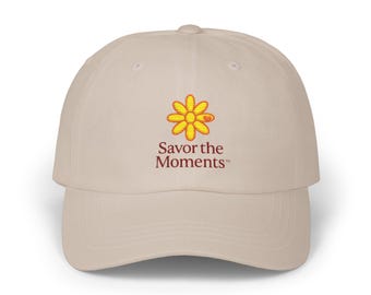 Classic Dad Cap with 'Savor the Moments' Embroidery - Relaxed Fit, Adjustable Baseball Hat for Everyday Wear, Gift for Him, Summer Accessory