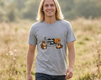 Squirrels Floral T-Shirt | Slow Down Breathe Savor Moments Tee