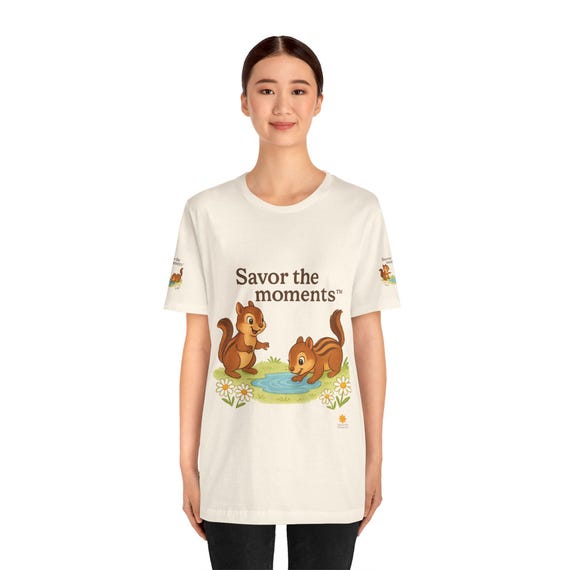 Squirrel Tee - Nature, Animal Tee for Kids & Adults, Eco-friendly Apparel, Savor the Moments