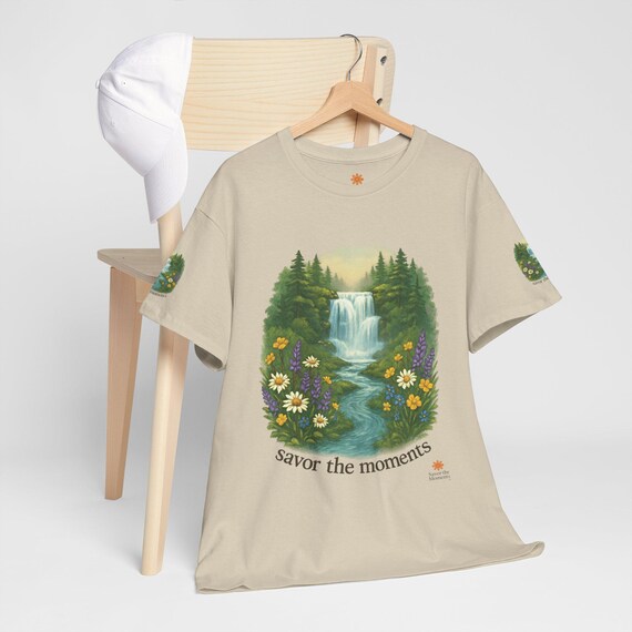 Nature-Inspired Floral Print T-Shirt - Unisex Tee Savor the Moments