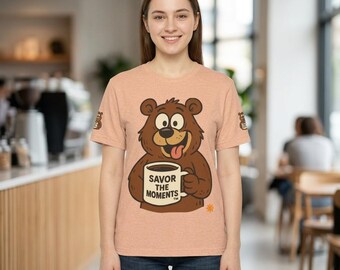 Bear Tee coffee mug Savor the Moments | Coffee Cup Graphic T-Shirt