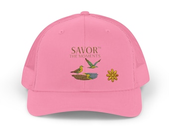 Sea Gulls, Snapback Trucker Cap with 'Savor the Moments' Design, for Outdoor Adventures, Nature Lovers
