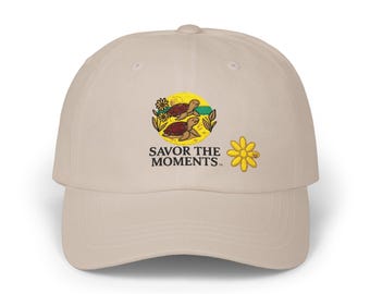 Sea Turtle Embroidered Dad Hat • Classic Turtle Baseball Cap • Coastal Ocean Life Apparel