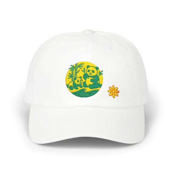 Whimsical Panda Dad Cap - Fun Gift for Dads, Casual Style, Summer Accessory, Outdoor Adventures, Eco-Playtime Gear