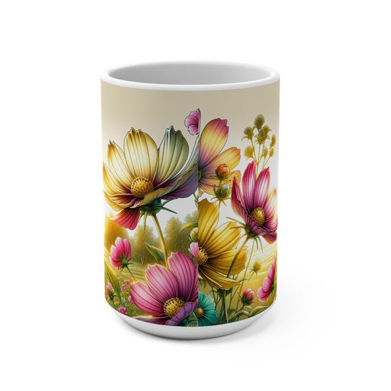 Daisy, Large 15oz Ceramic Coffee Mug: Durable Gift for Tea Lovers